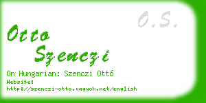otto szenczi business card